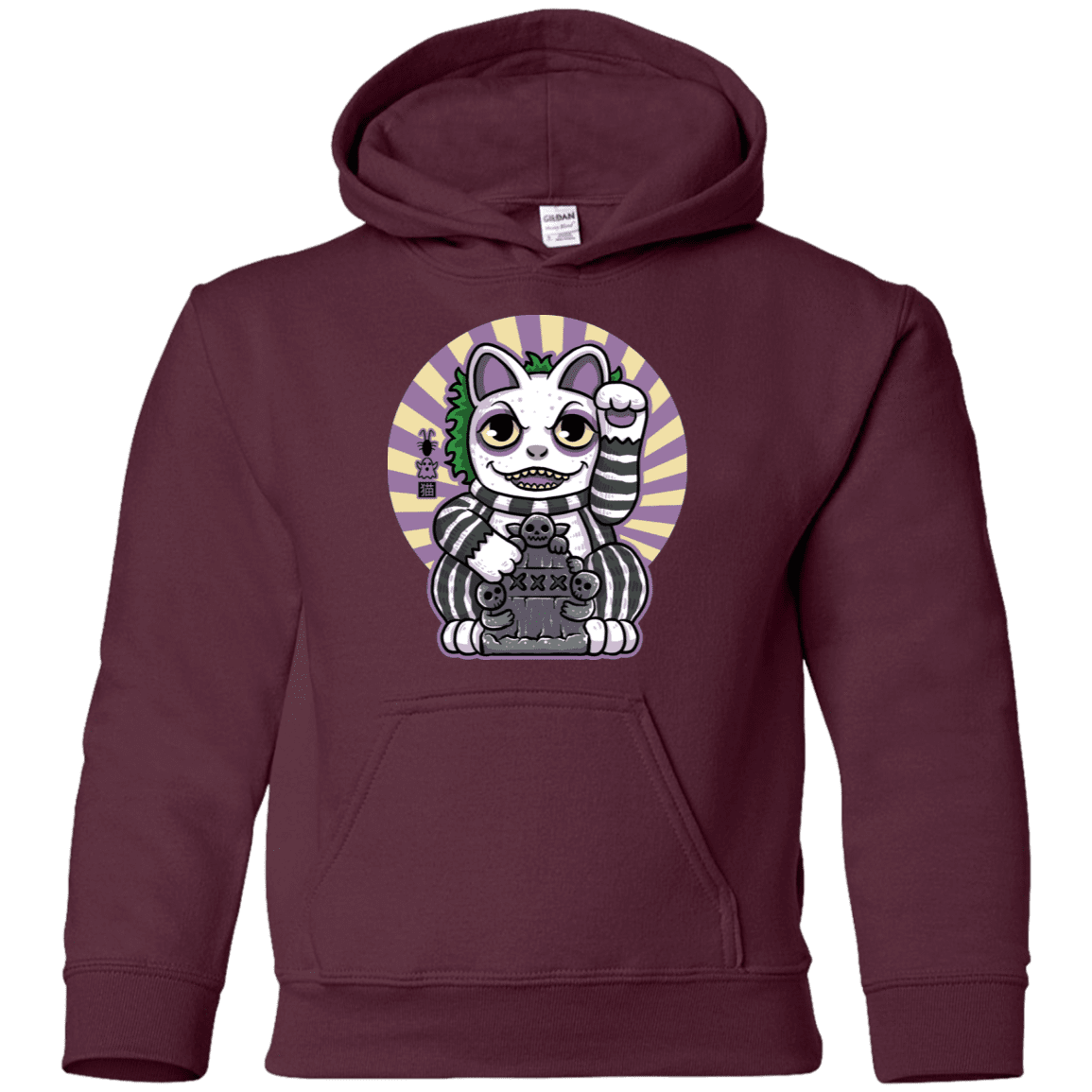 Sweatshirts Maroon / YS Ghost Neko Youth Hoodie