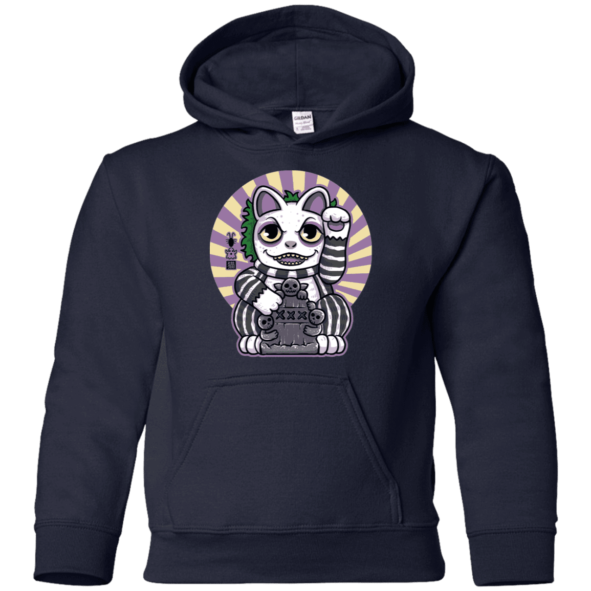 Sweatshirts Navy / YS Ghost Neko Youth Hoodie