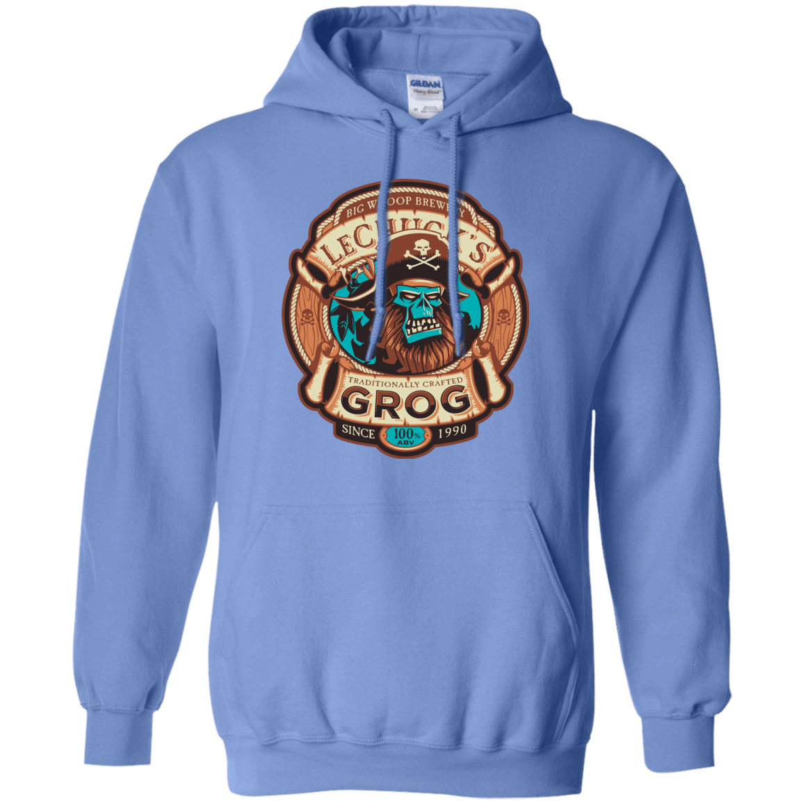 Sweatshirts Carolina Blue / Small Ghost Pirate Grog Nmns Pullover Hoodie