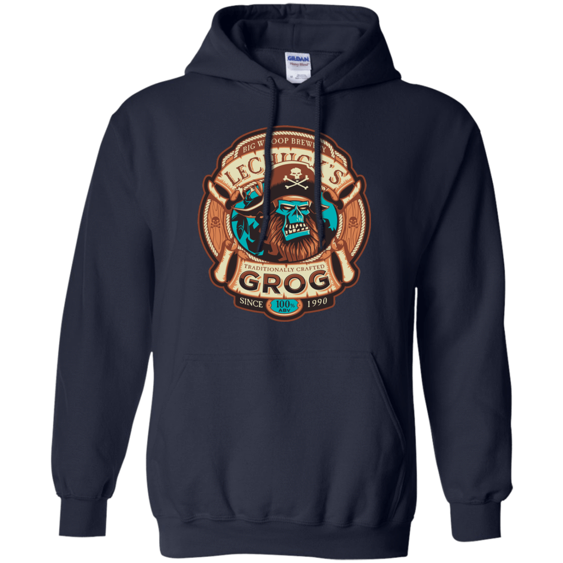 Sweatshirts Navy / Small Ghost Pirate Grog Nmns Pullover Hoodie