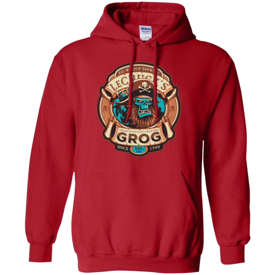 Sweatshirts Red / Small Ghost Pirate Grog Nmns Pullover Hoodie