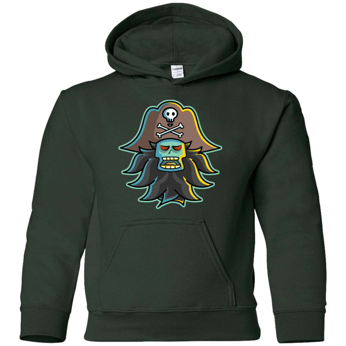 Sweatshirts Forest Green / YS Ghost Pirate LeChuck Youth Hoodie