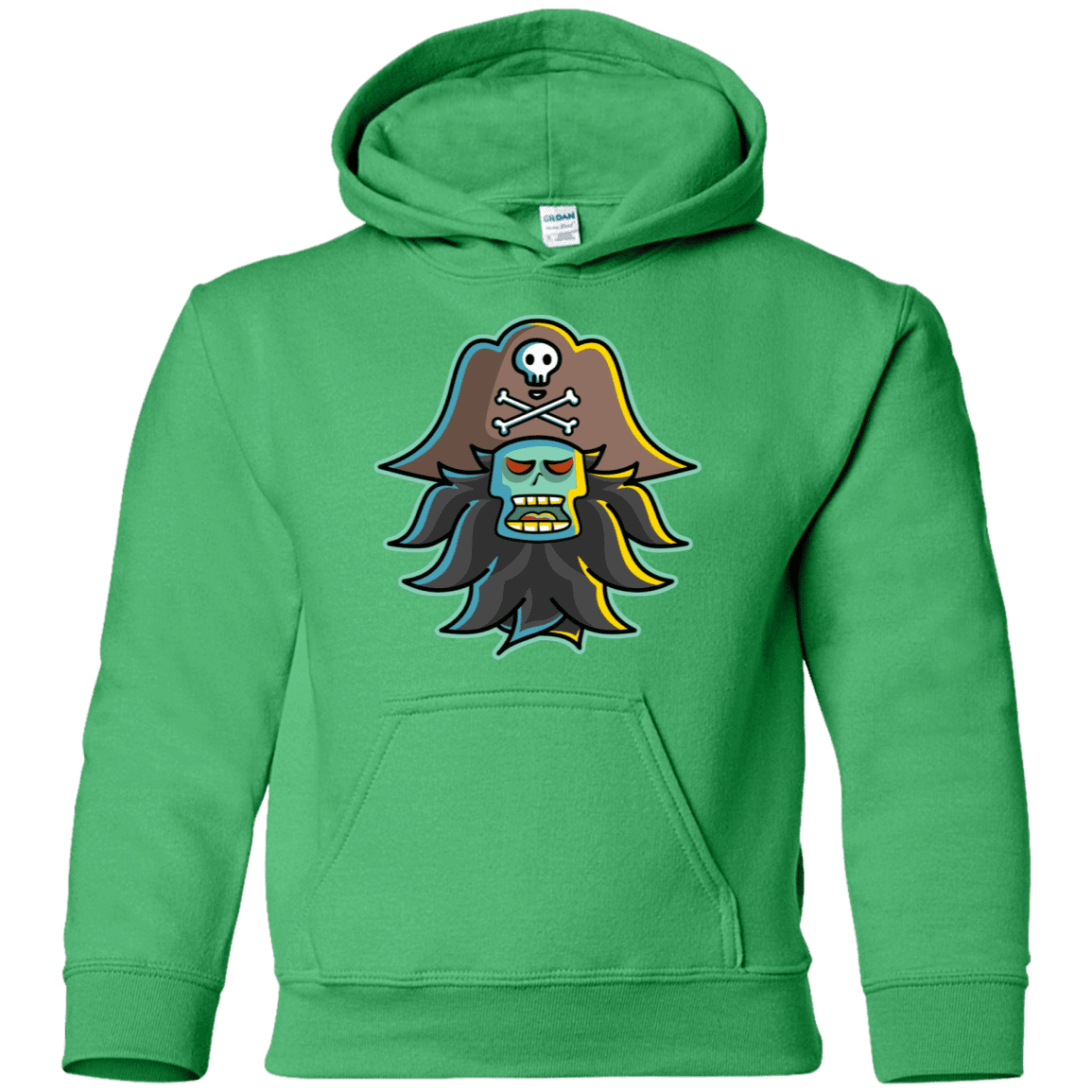 Sweatshirts Irish Green / YS Ghost Pirate LeChuck Youth Hoodie
