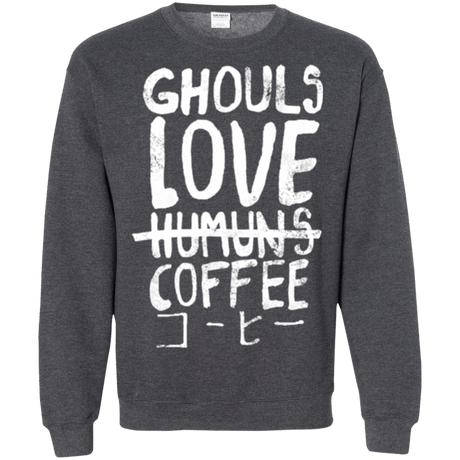 Sweatshirts Dark Heather / Small Ghouls Love Coffee Crewneck Sweatshirt