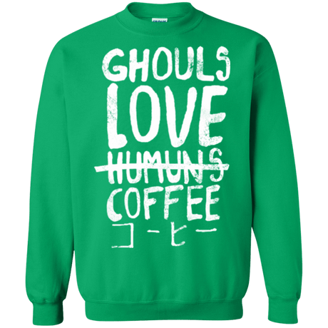 Sweatshirts Irish Green / Small Ghouls Love Coffee Crewneck Sweatshirt