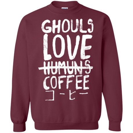 Sweatshirts Maroon / Small Ghouls Love Coffee Crewneck Sweatshirt