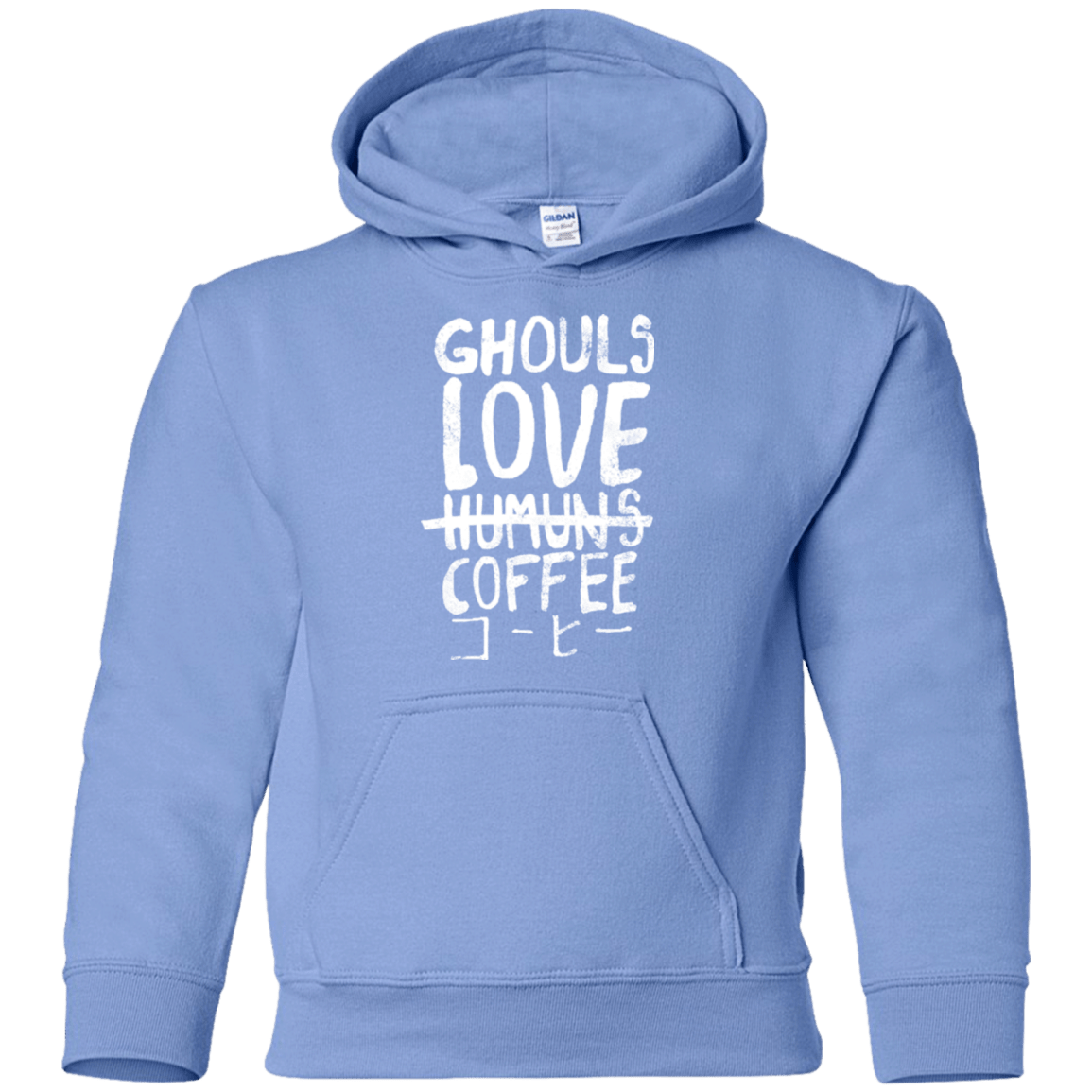 Sweatshirts Carolina Blue / YS Ghouls Love Coffee Youth Hoodie