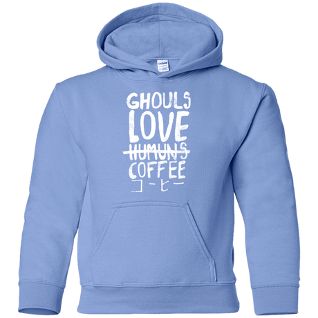 Sweatshirts Carolina Blue / YS Ghouls Love Coffee Youth Hoodie