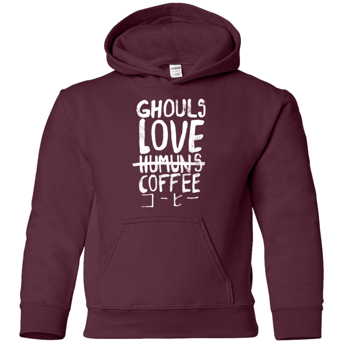 Sweatshirts Maroon / YS Ghouls Love Coffee Youth Hoodie