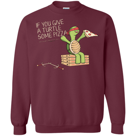 Sweatshirts Maroon / Small Give a Turtle Crewneck Sweatshirt