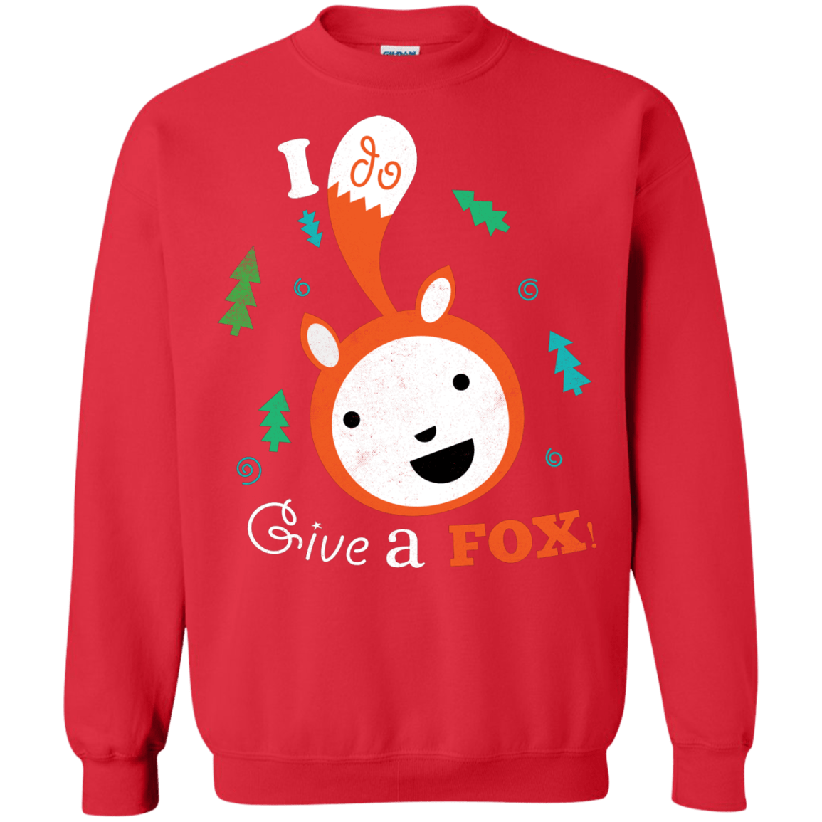 Sweatshirts Red / S Giving a Fox Crewneck Sweatshirt