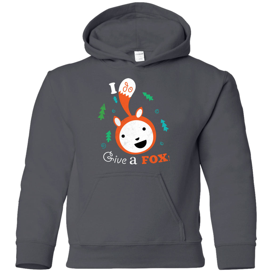Sweatshirts Charcoal / YS Giving a Fox Youth Hoodie