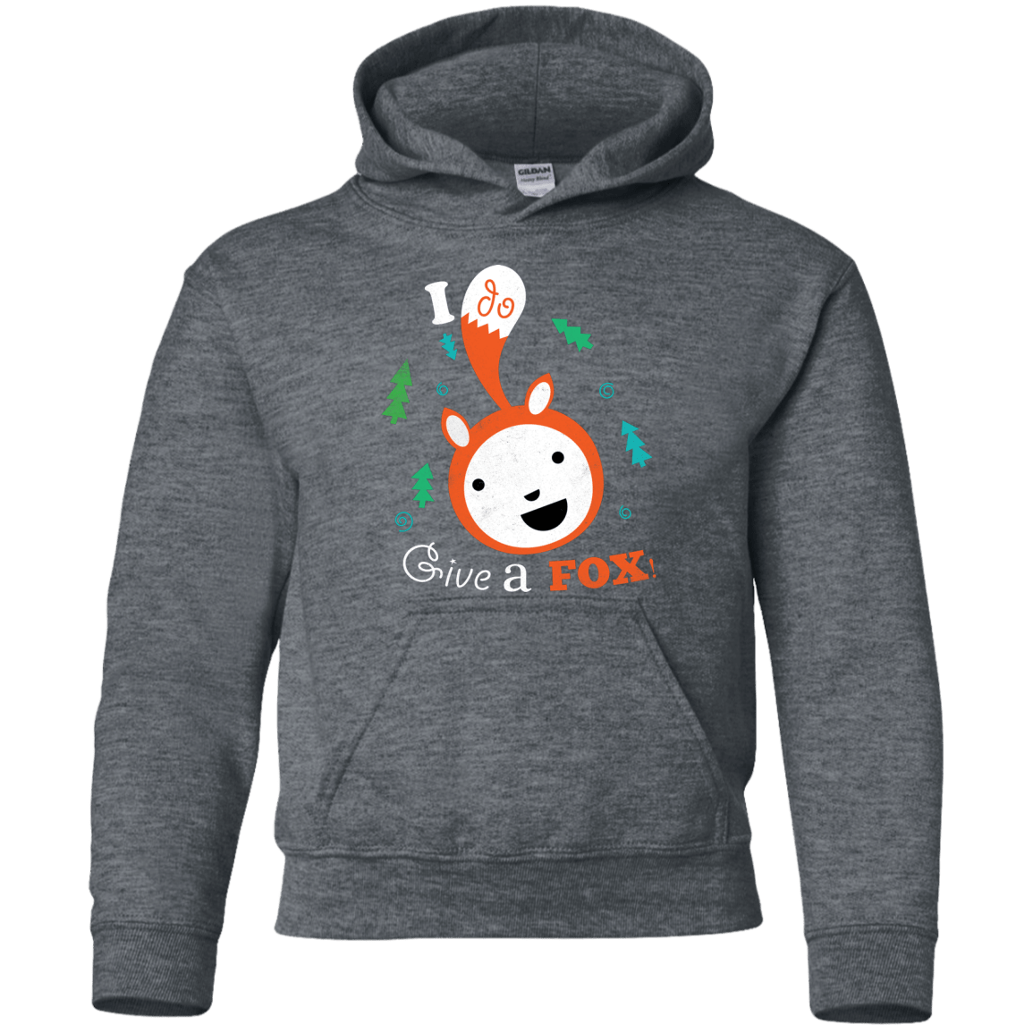 Sweatshirts Dark Heather / YS Giving a Fox Youth Hoodie