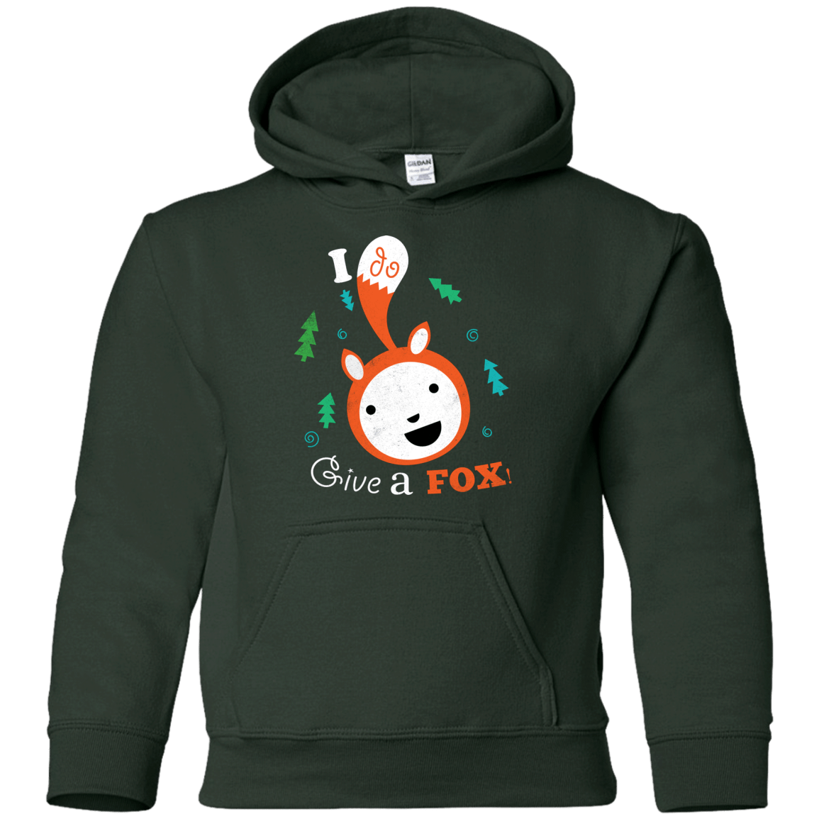 Sweatshirts Forest Green / YS Giving a Fox Youth Hoodie