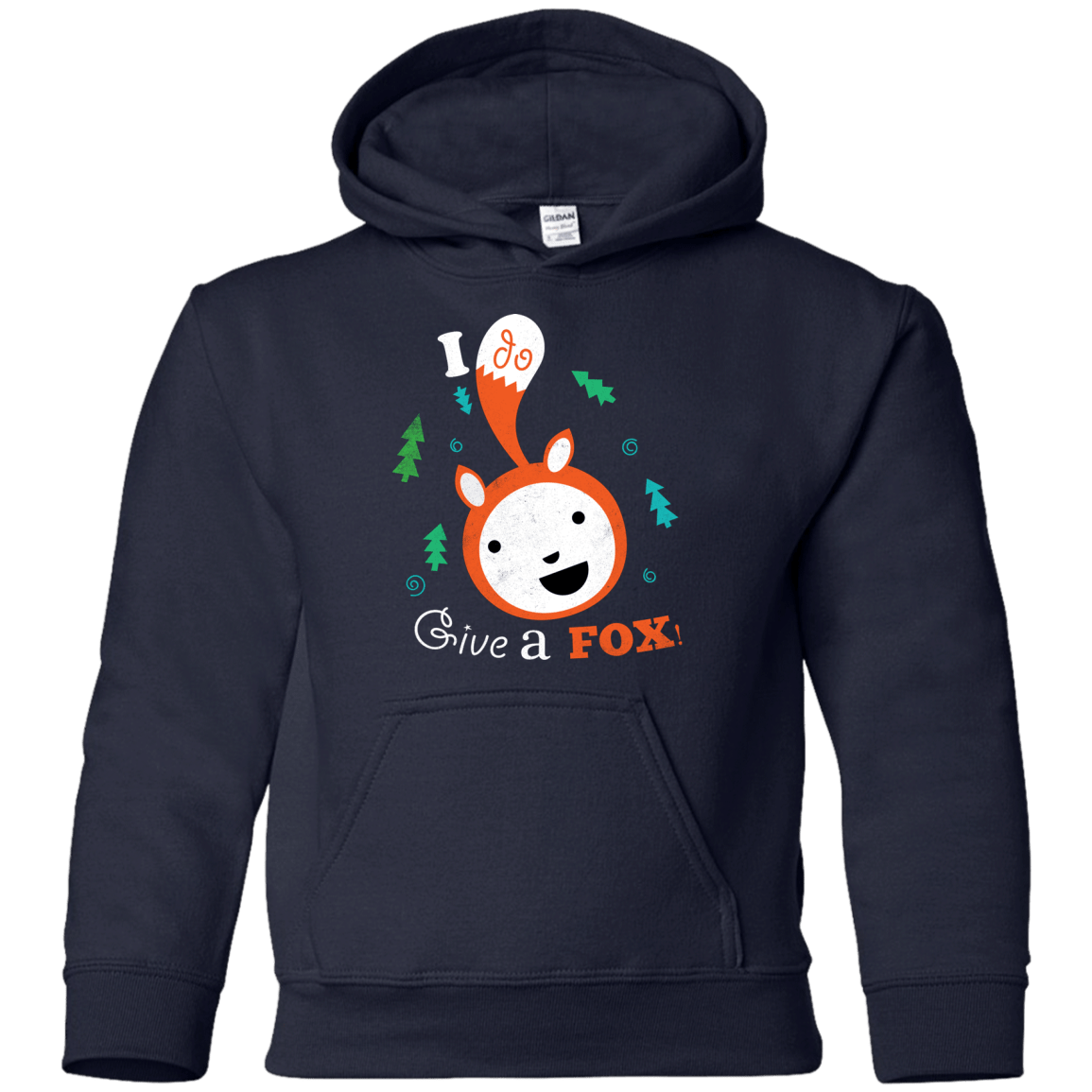 Sweatshirts Navy / YS Giving a Fox Youth Hoodie