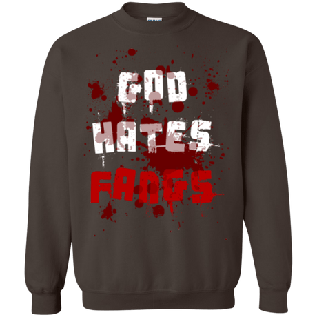 Sweatshirts Dark Chocolate / Small God hates fangs Crewneck Sweatshirt