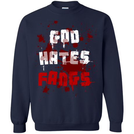 Sweatshirts Navy / Small God hates fangs Crewneck Sweatshirt
