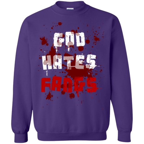Sweatshirts Purple / Small God hates fangs Crewneck Sweatshirt