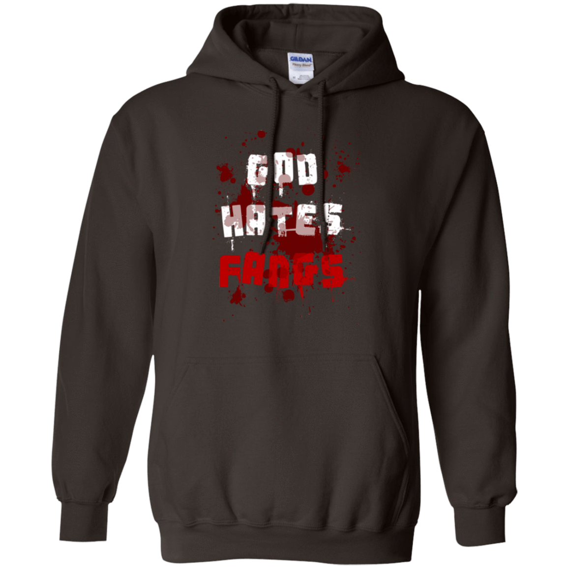 Sweatshirts Dark Chocolate / Small God hates fangs Pullover Hoodie