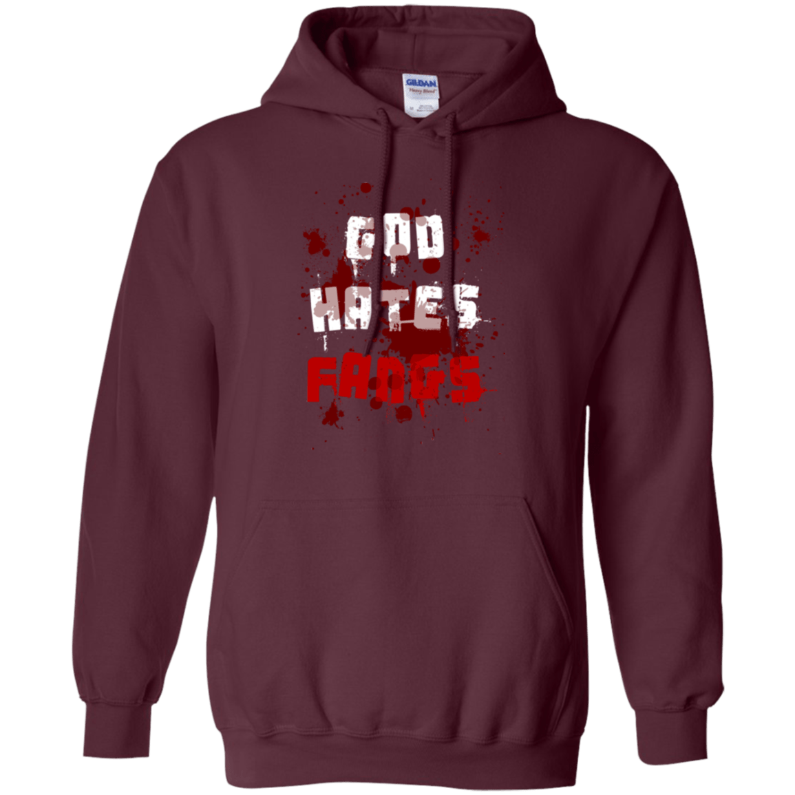 Sweatshirts Maroon / Small God hates fangs Pullover Hoodie