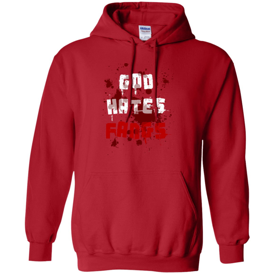 Sweatshirts Red / Small God hates fangs Pullover Hoodie