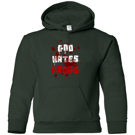 Sweatshirts Forest Green / YS God hates fangs Youth Hoodie