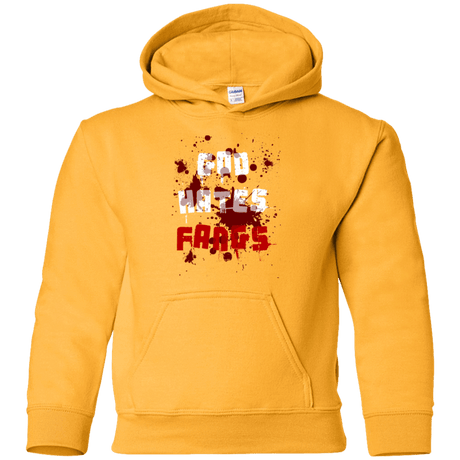 Sweatshirts Gold / YS God hates fangs Youth Hoodie