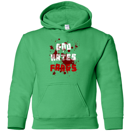 Sweatshirts Irish Green / YS God hates fangs Youth Hoodie