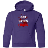 Sweatshirts Purple / YS God hates fangs Youth Hoodie