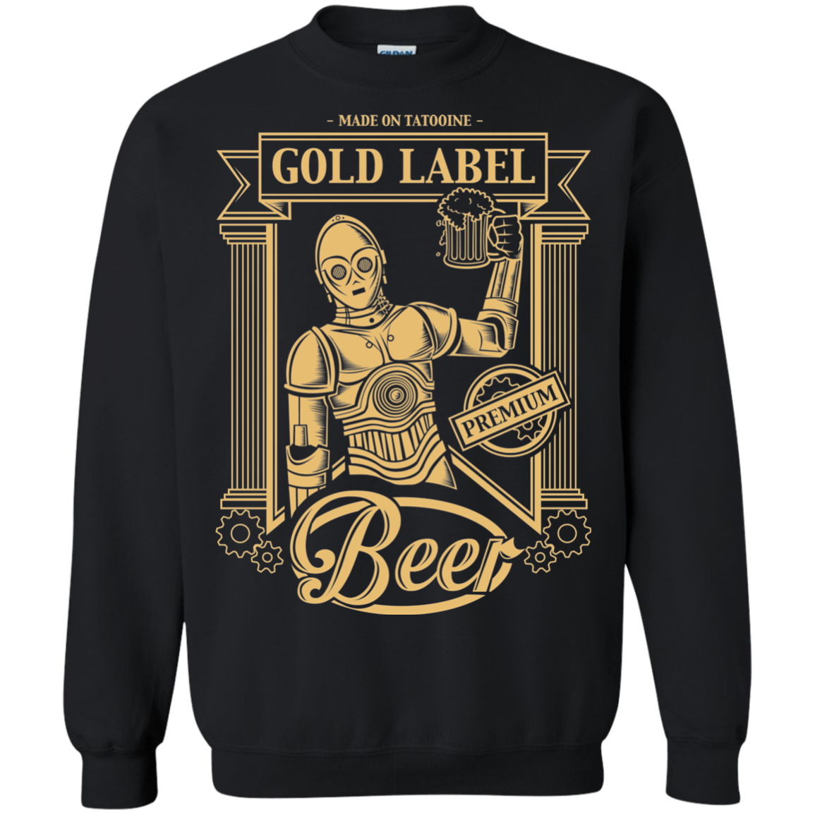 Sweatshirts Black / S Gold Label Beer Crewneck Sweatshirt