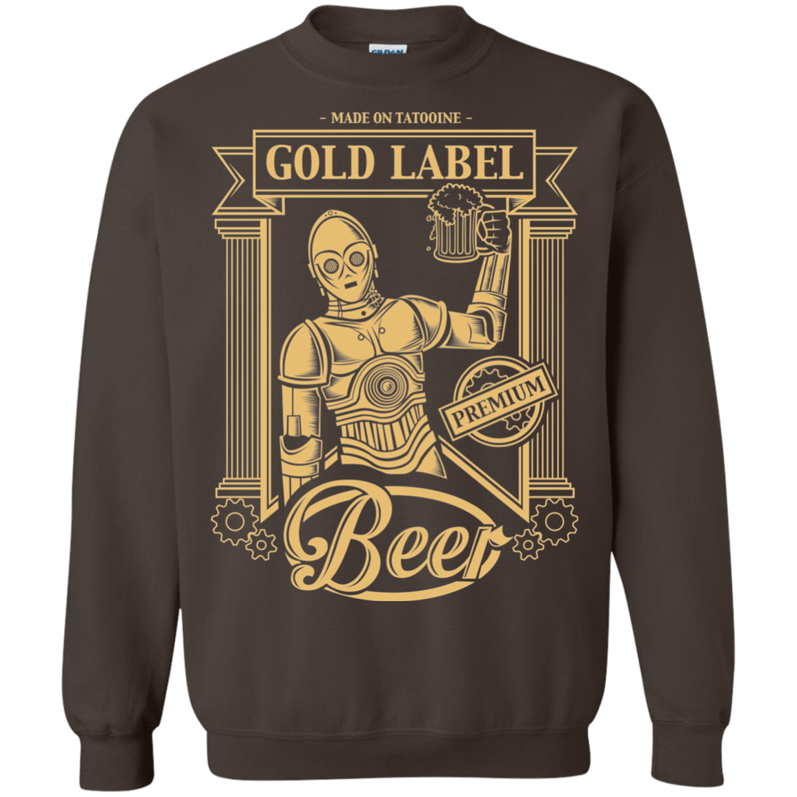 Sweatshirts Dark Chocolate / S Gold Label Beer Crewneck Sweatshirt