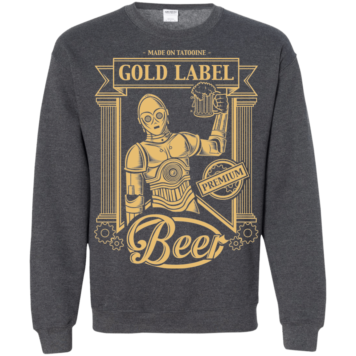 Sweatshirts Dark Heather / S Gold Label Beer Crewneck Sweatshirt