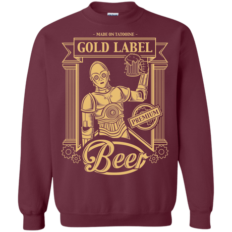 Sweatshirts Maroon / S Gold Label Beer Crewneck Sweatshirt