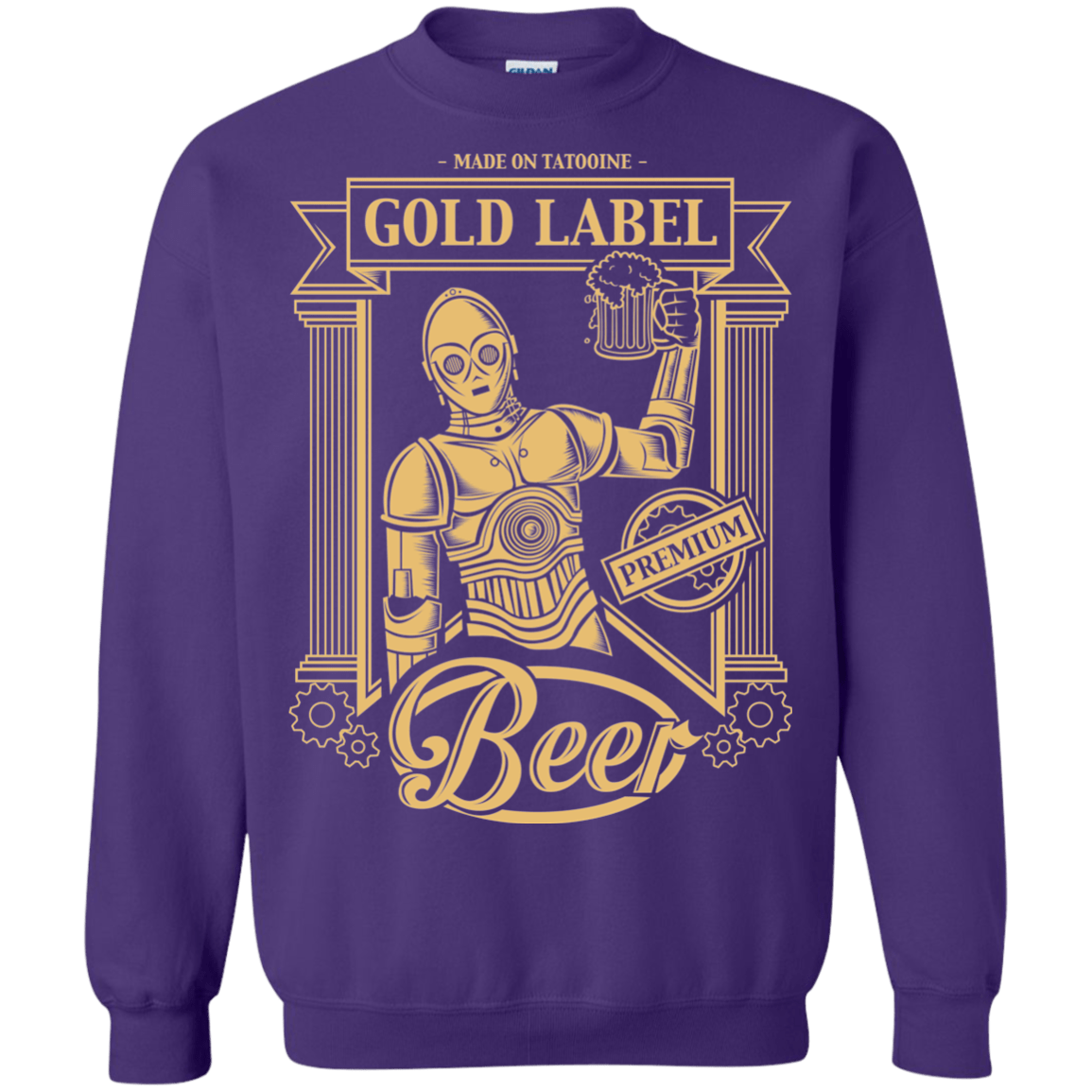 Sweatshirts Purple / S Gold Label Beer Crewneck Sweatshirt