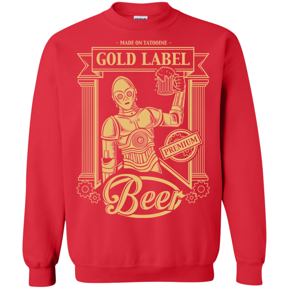 Sweatshirts Red / S Gold Label Beer Crewneck Sweatshirt