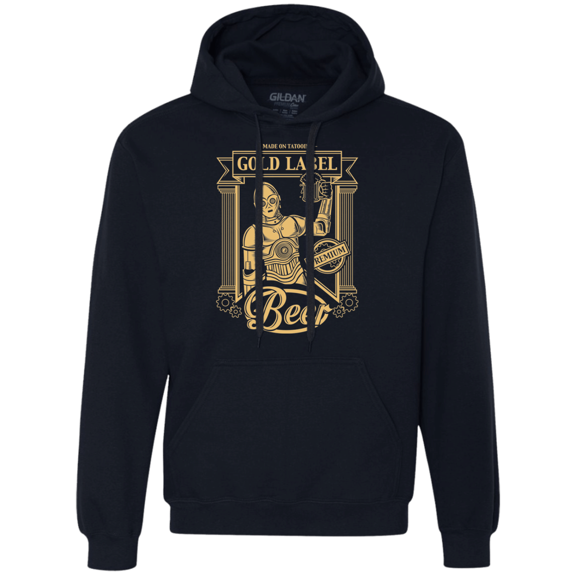 Sweatshirts Navy / S Gold Label Beer Premium Fleece Hoodie