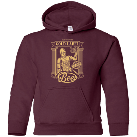 Sweatshirts Maroon / YS Gold Label Beer Youth Hoodie