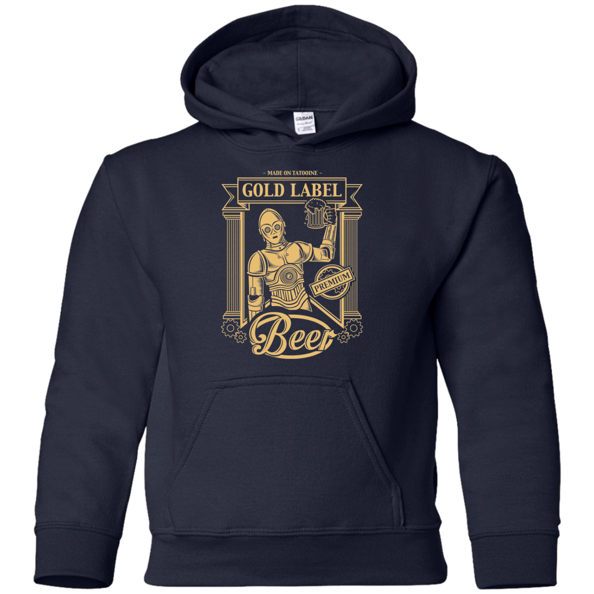 Sweatshirts Navy / YS Gold Label Beer Youth Hoodie