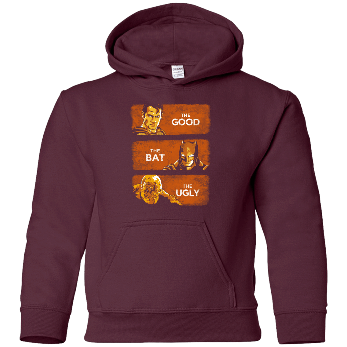Sweatshirts Maroon / YS Good, Bat, Ugly Youth Hoodie