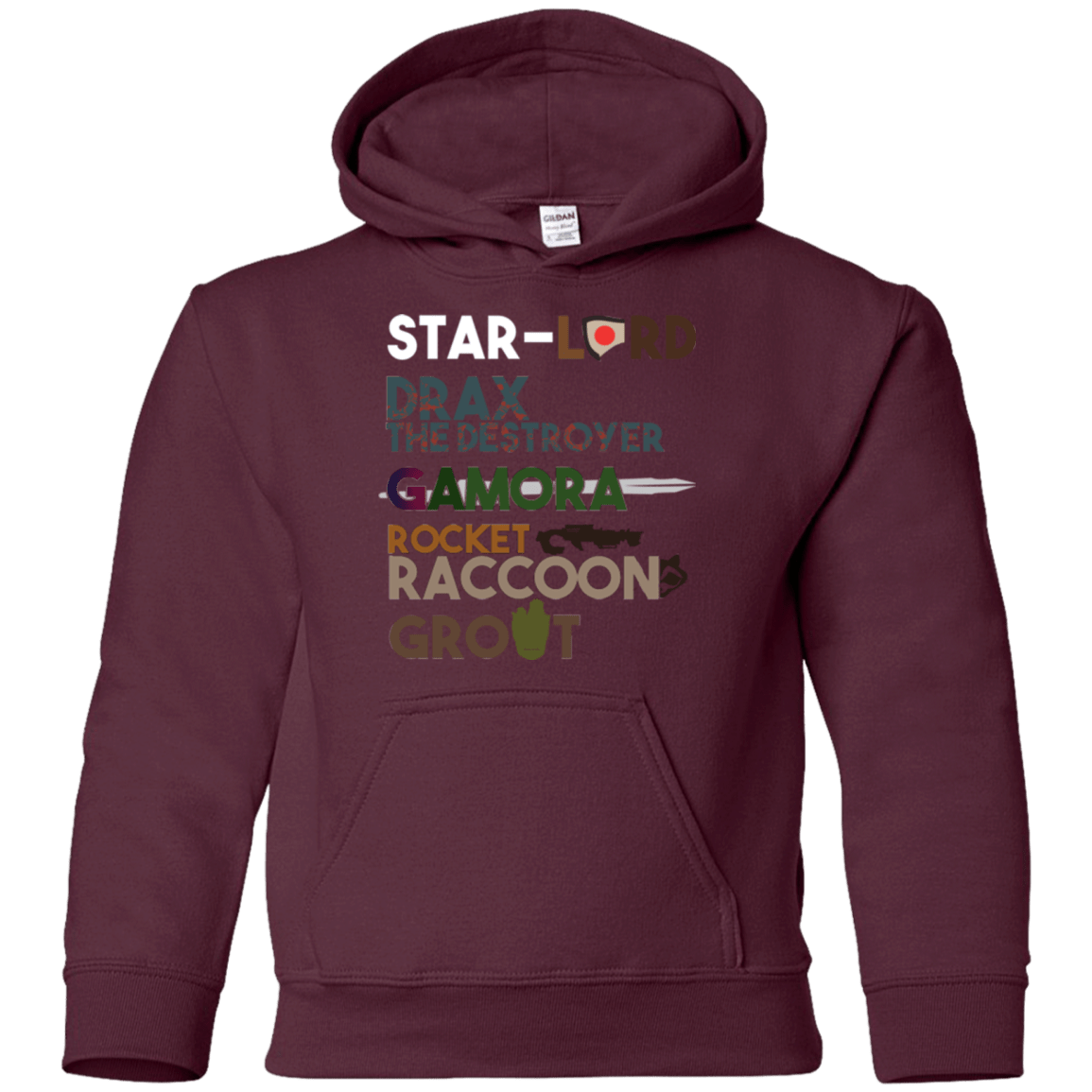 Sweatshirts Maroon / YS GOTG Hel Youth Hoodie