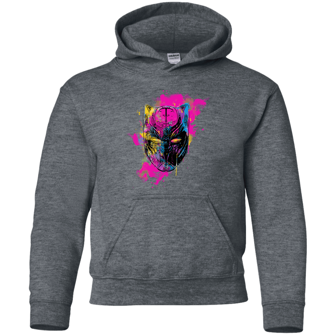 Sweatshirts Dark Heather / YS Graffiti Panther Youth Hoodie