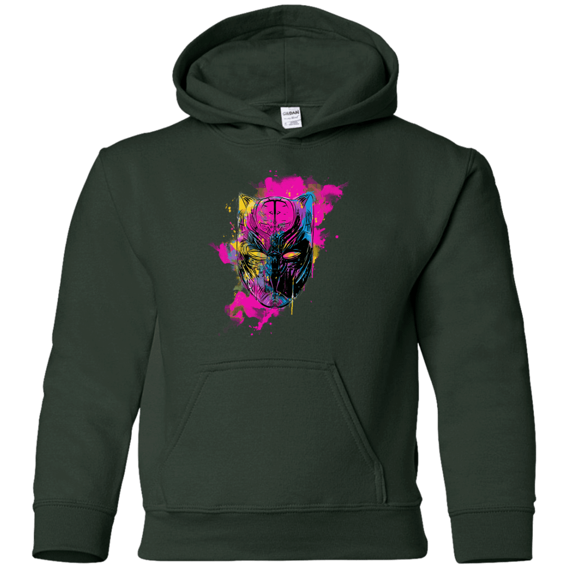 Sweatshirts Forest Green / YS Graffiti Panther Youth Hoodie