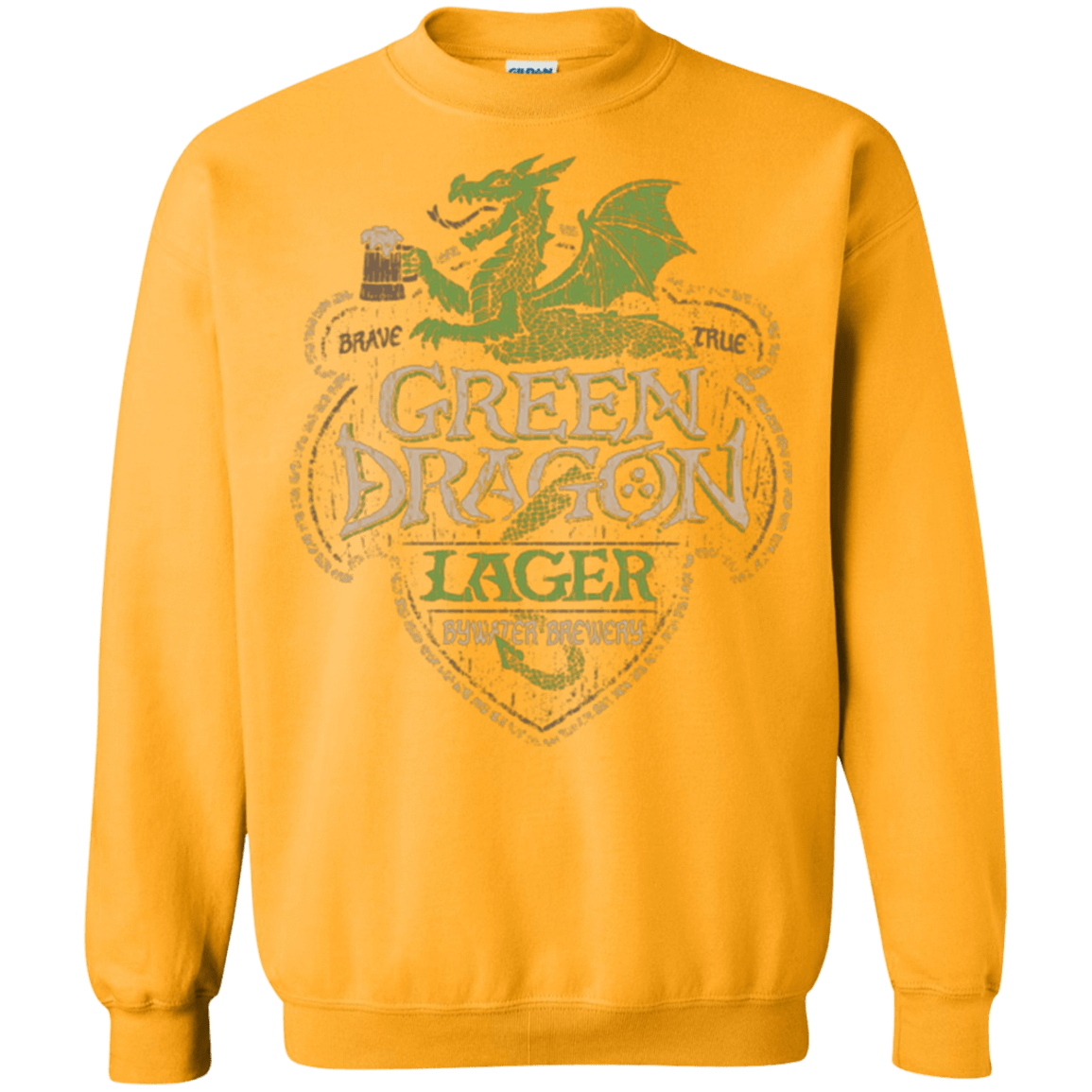 Sweatshirts Gold / Small Green Dragon Crewneck Sweatshirt