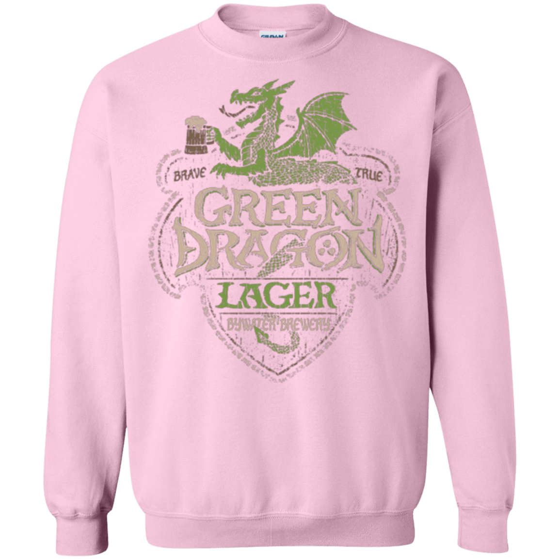 Sweatshirts Light Pink / Small Green Dragon Crewneck Sweatshirt