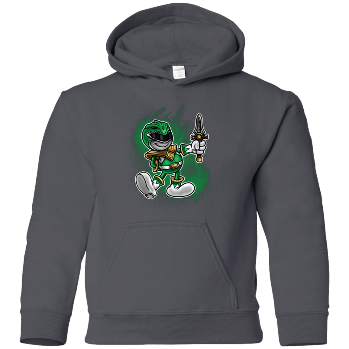 Sweatshirts Charcoal / YS Green Ranger Artwork Youth Hoodie