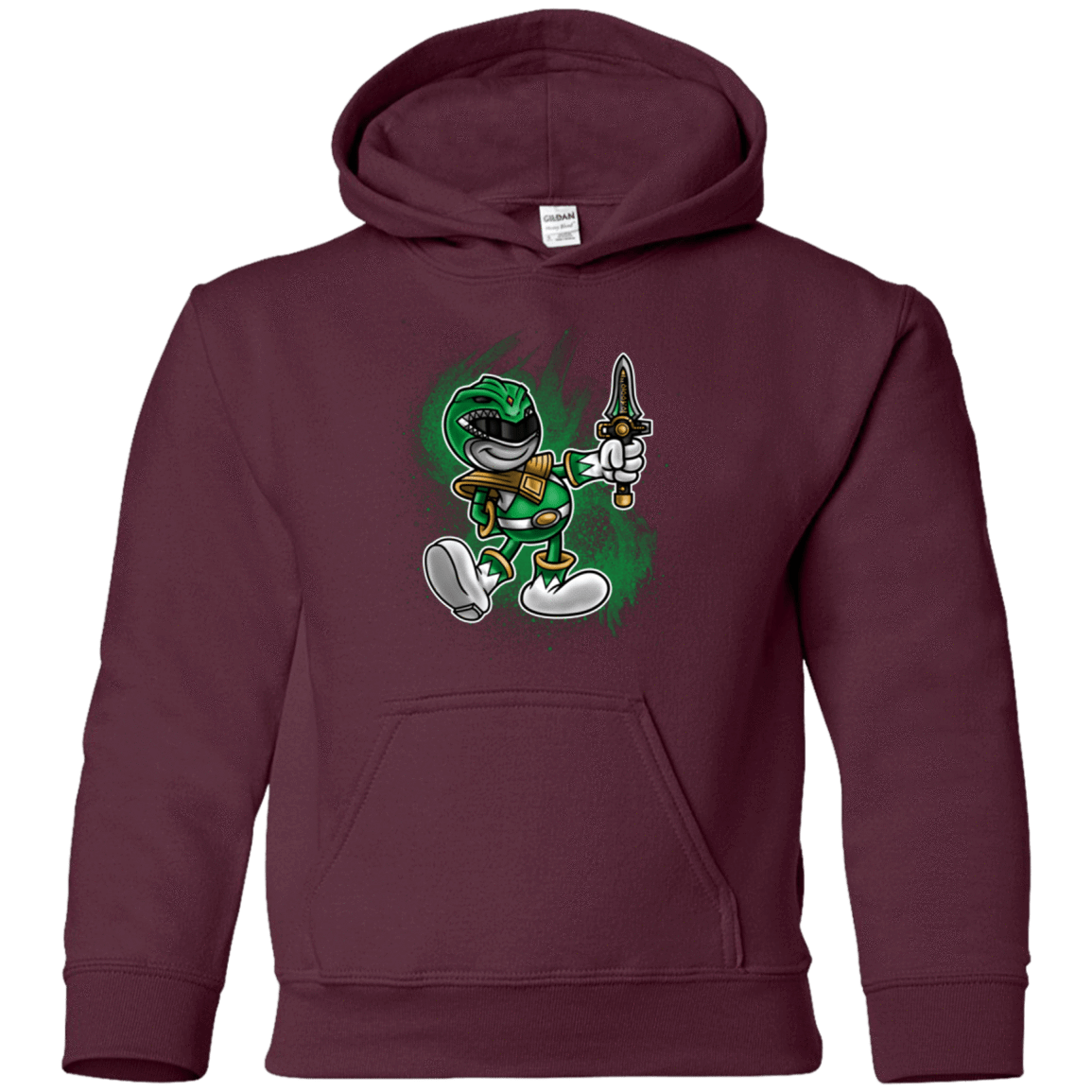 Sweatshirts Maroon / YS Green Ranger Artwork Youth Hoodie