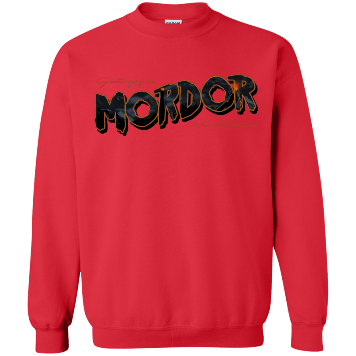 Sweatshirts Red / S Greetings From Mordor Crewneck Sweatshirt