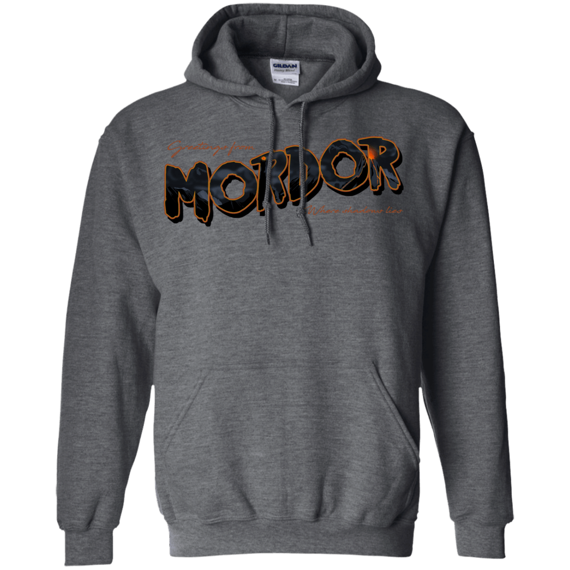 Sweatshirts Dark Heather / S Greetings From Mordor Pullover Hoodie