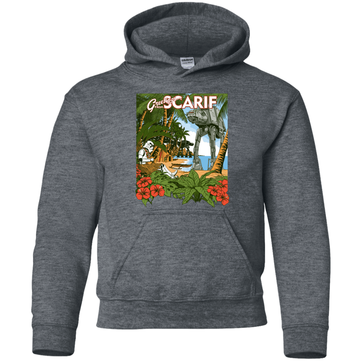 Sweatshirts Dark Heather / YS Greetings from Scarif Youth Hoodie