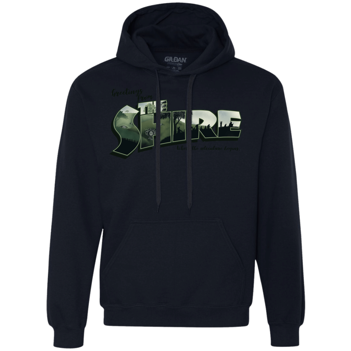 Sweatshirts Navy / S Greetings from the Shire Premium Fleece Hoodie